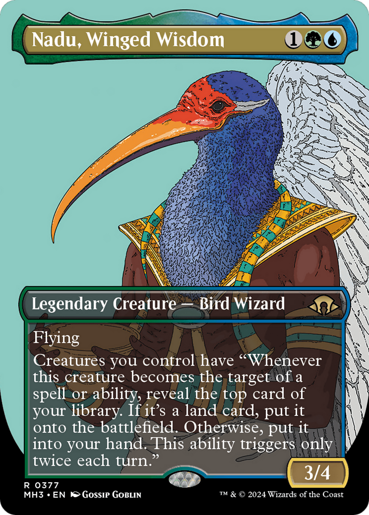 Nadu, Winged Wisdom (Borderless) [Modern Horizons 3] | Card Merchant Takapuna