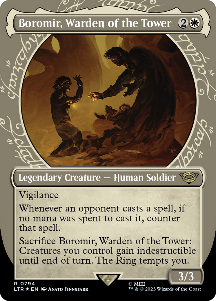 Boromir, Warden of the Tower (Showcase) (Surge Foil) [The Lord of the Rings: Tales of Middle-Earth] | Card Merchant Takapuna