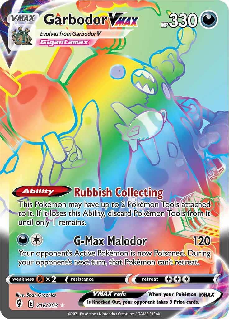 Garbodor VMAX (216/203) [Sword & Shield: Evolving Skies] | Card Merchant Takapuna