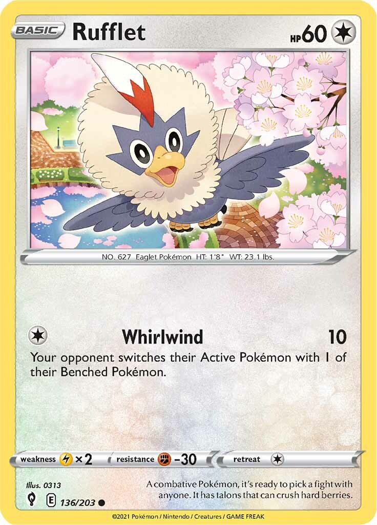 Rufflet (136/203) [Sword & Shield: Evolving Skies] | Card Merchant Takapuna