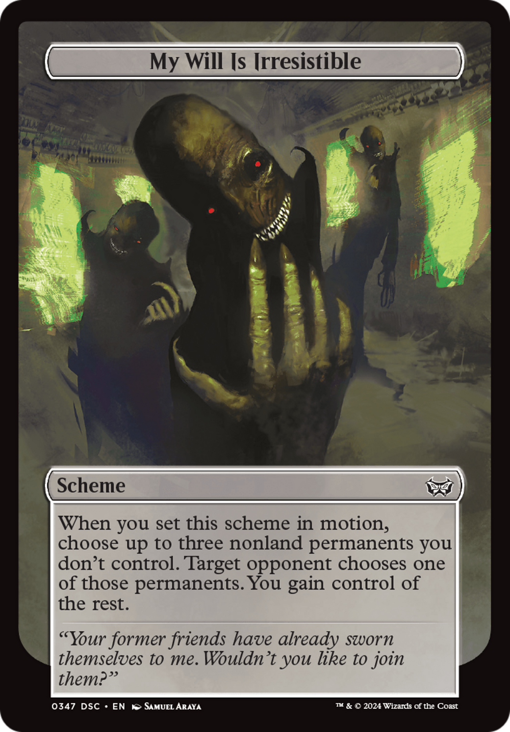 My Will Is Irresistible (Full Art) [Duskmourn: Archenemy] | Card Merchant Takapuna