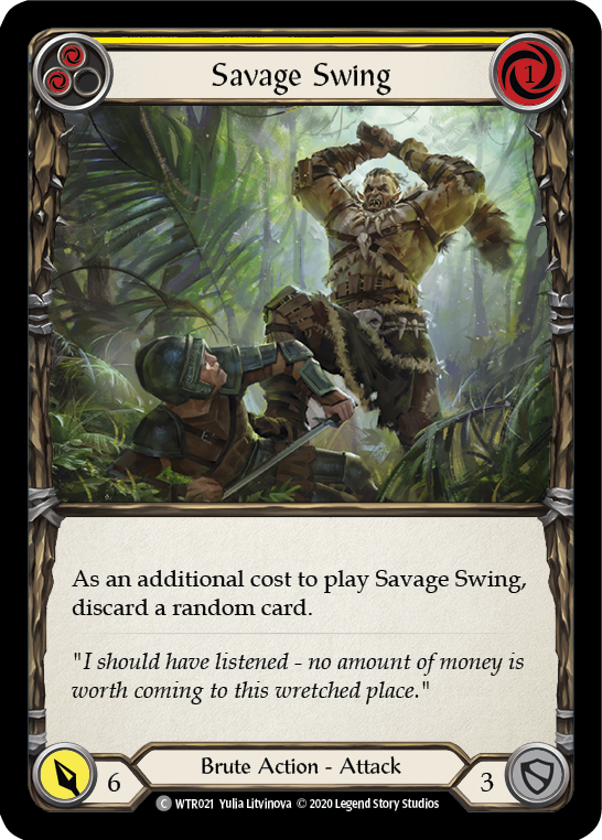 Savage Swing (Yellow) [U-WTR021] (Welcome to Rathe Unlimited)  Unlimited Rainbow Foil | Card Merchant Takapuna