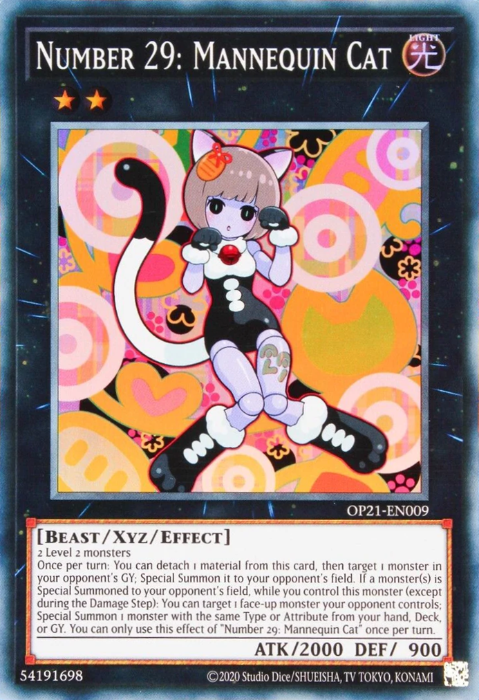 Number 29: Mannequin Cat [OP21-EN009] Super Rare | Card Merchant Takapuna