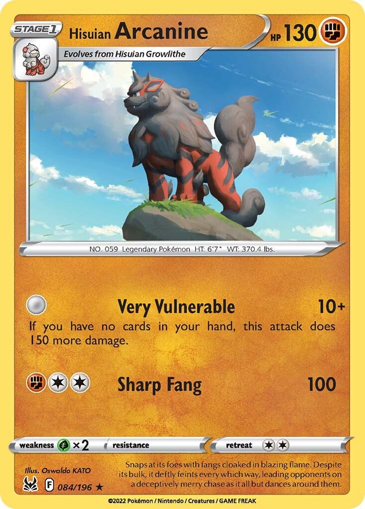 Hisuian Arcanine (084/196) (Theme Deck Exclusive) [Sword & Shield: Lost Origin] | Card Merchant Takapuna