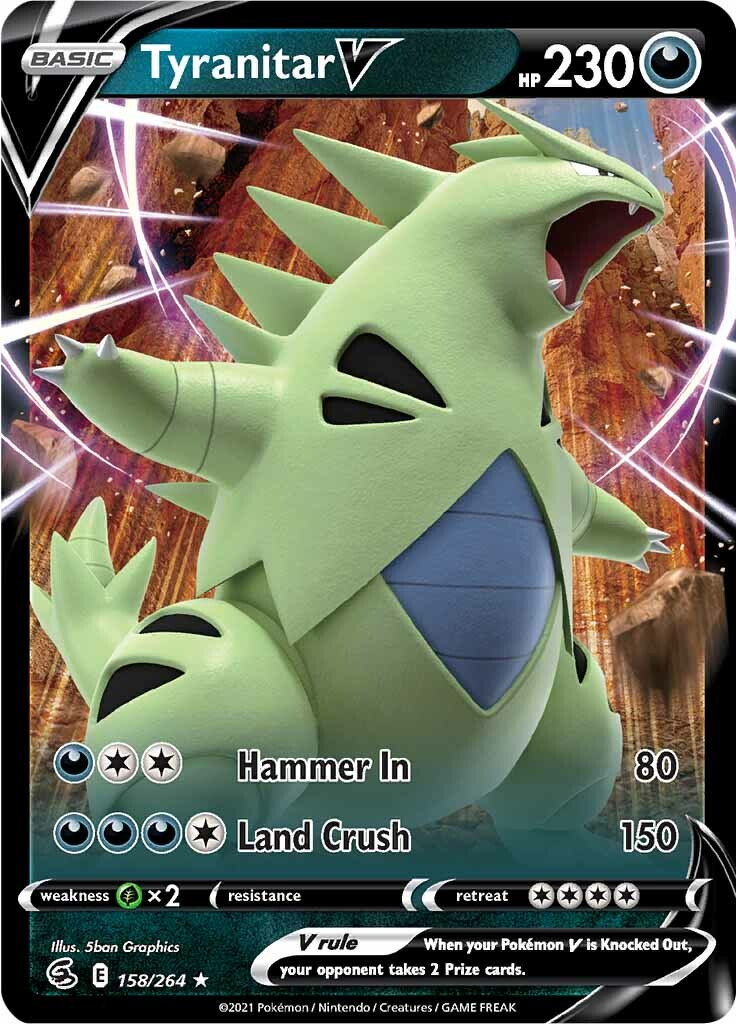 Tyranitar V (158/264) [Sword & Shield: Fusion Strike] | Card Merchant Takapuna