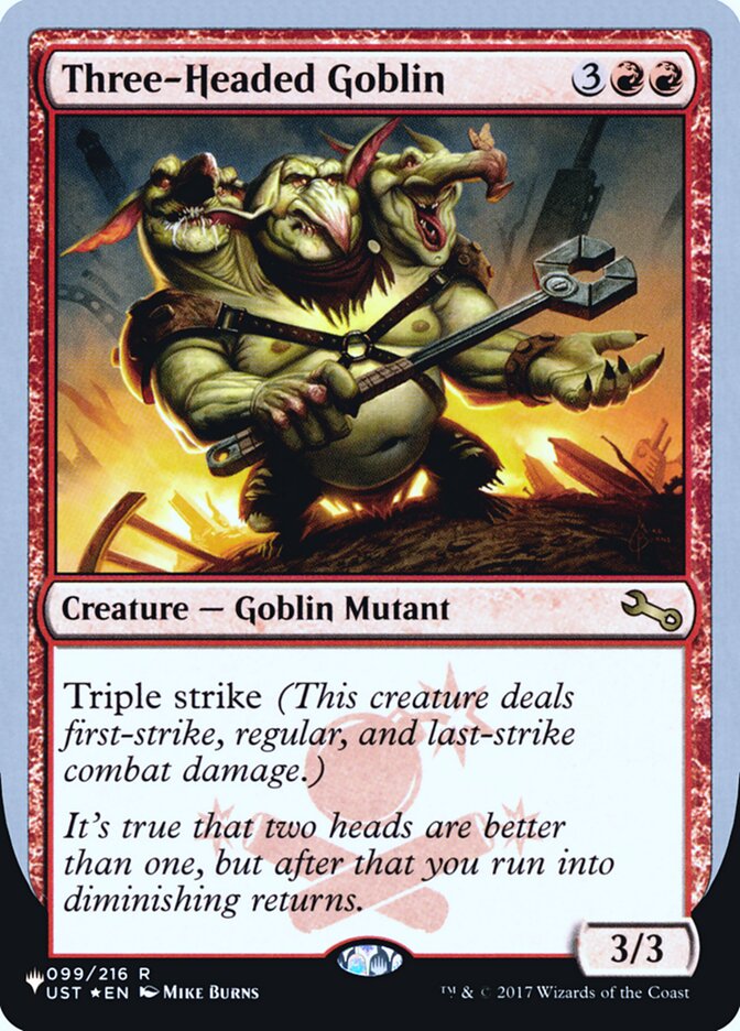 Three-Headed Goblin (Unfinity Foil Edition) [The List] | Card Merchant Takapuna