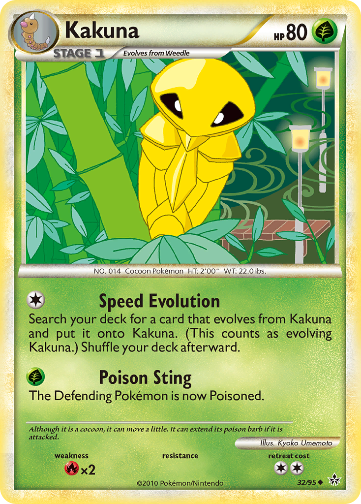 Kakuna (32/95) [HeartGold & SoulSilver: Unleashed] | Card Merchant Takapuna