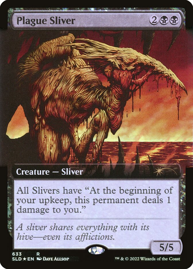 Plague Sliver (Extended Art) (Step-and-Compleat Foil) [Secret Lair Drop Promos] | Card Merchant Takapuna