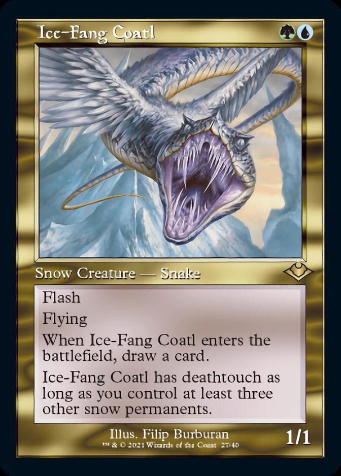 Ice-Fang Coatl (Retro Foil Etched) [Modern Horizons] | Card Merchant Takapuna