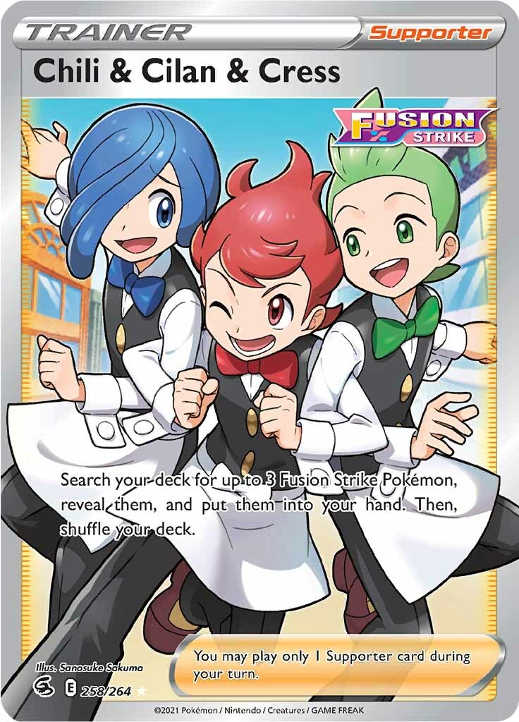 Chili & Cilan & Cress (258/264) [Sword & Shield: Fusion Strike] | Card Merchant Takapuna