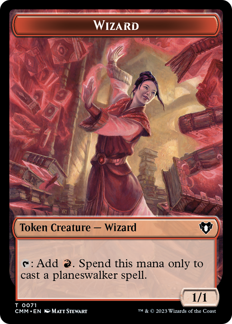 Chandra, Torch of Defiance Emblem // Wizard Double-Sided Token [Commander Masters Tokens] | Card Merchant Takapuna