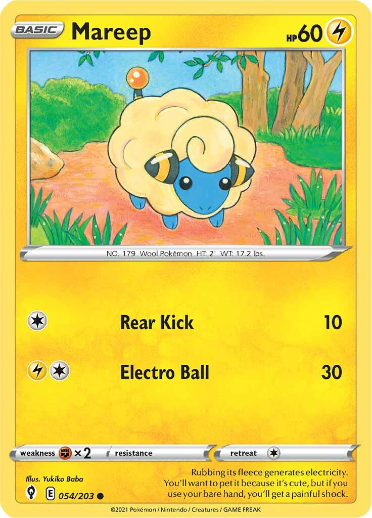 Mareep (054/203) [Sword & Shield: Evolving Skies] | Card Merchant Takapuna