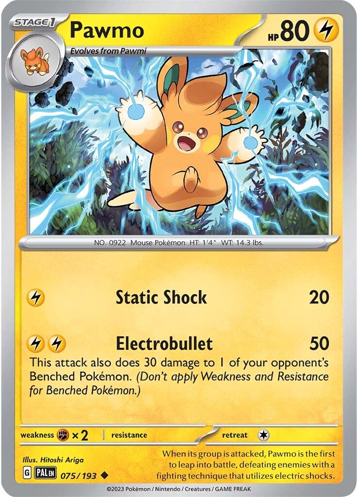 Pawmo (075/193) [Scarlet & Violet: Paldea Evolved] | Card Merchant Takapuna