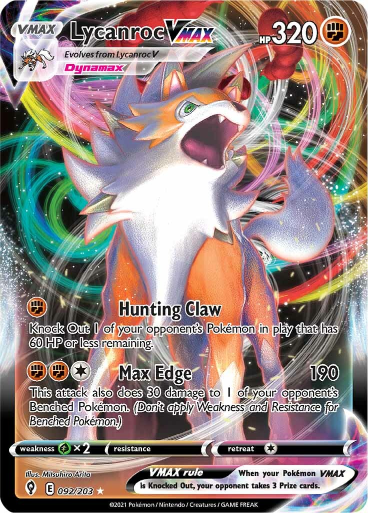 Lycanroc VMAX (092/203) [Sword & Shield: Evolving Skies] | Card Merchant Takapuna