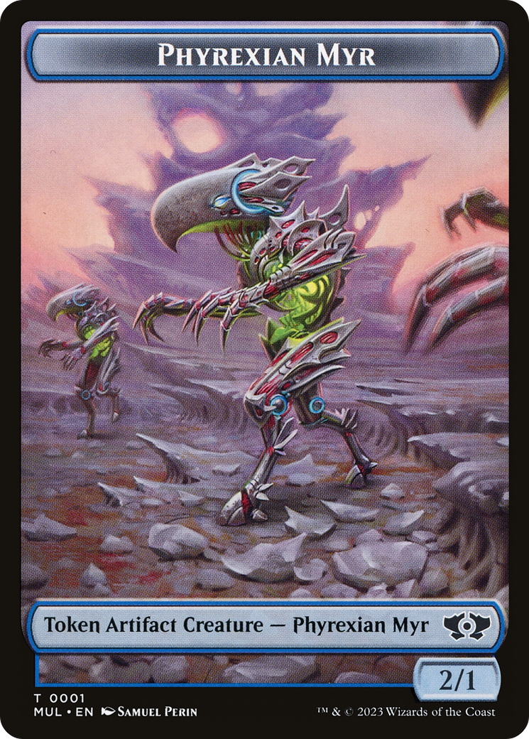 Phyrexian Myr // Dinosaur Double-Sided Token [March of the Machine Tokens] | Card Merchant Takapuna