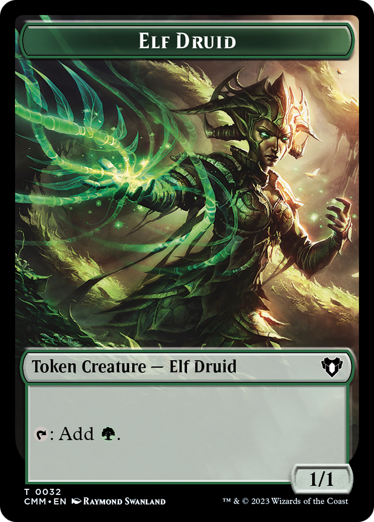 Elemental (0024) // Elf Druid Double-Sided Token [Commander Masters Tokens] | Card Merchant Takapuna