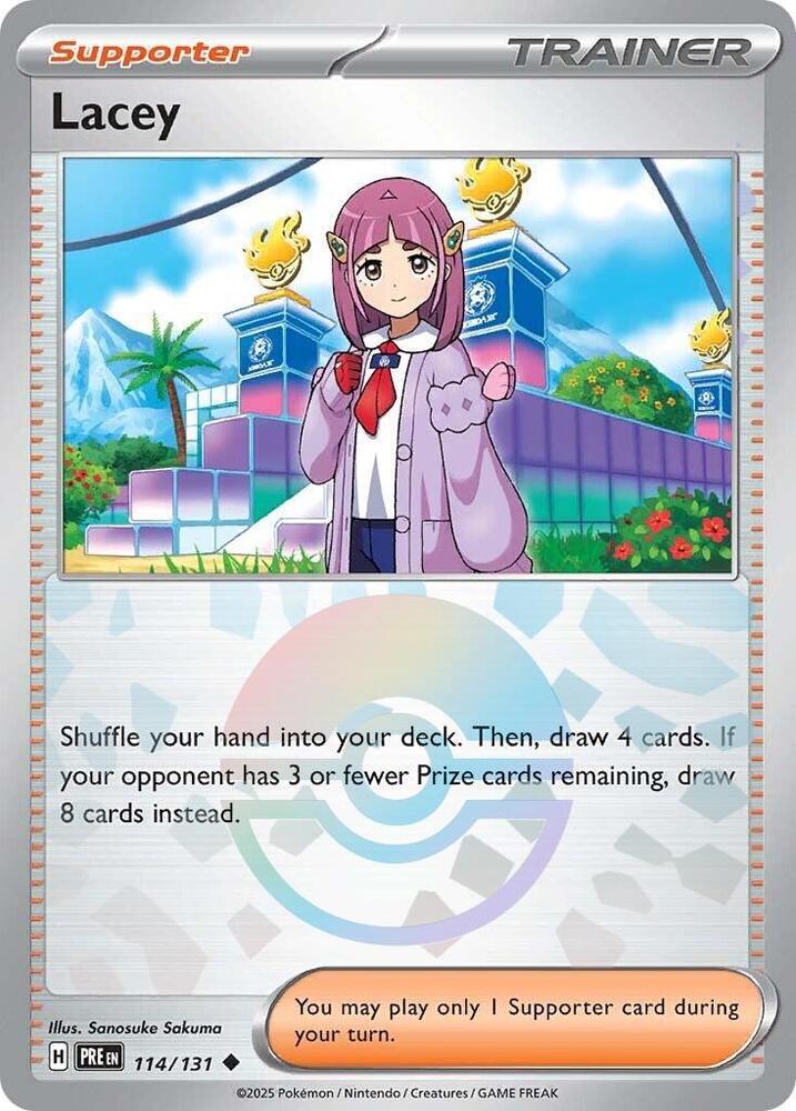 Lacey (114/131) (Poke Ball Pattern) [Scarlet & Violet: Prismatic Evolutions] | Card Merchant Takapuna