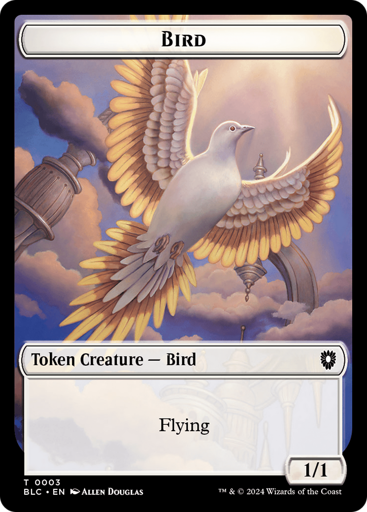 Storm Crow // Bird (003) Double-Sided Token [Bloomburrow Commander Tokens] | Card Merchant Takapuna