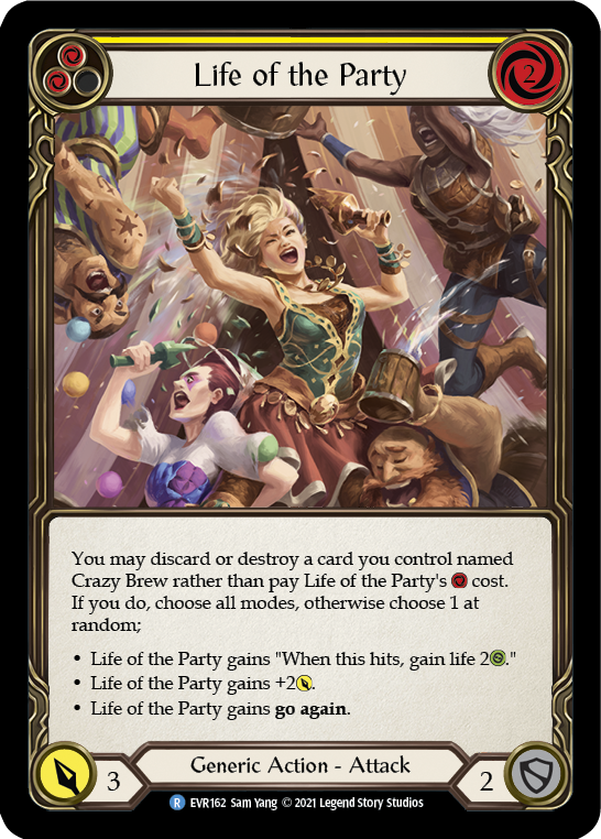 Life of the Party (Yellow) [EVR162] (Everfest)  1st Edition Rainbow Foil | Card Merchant Takapuna