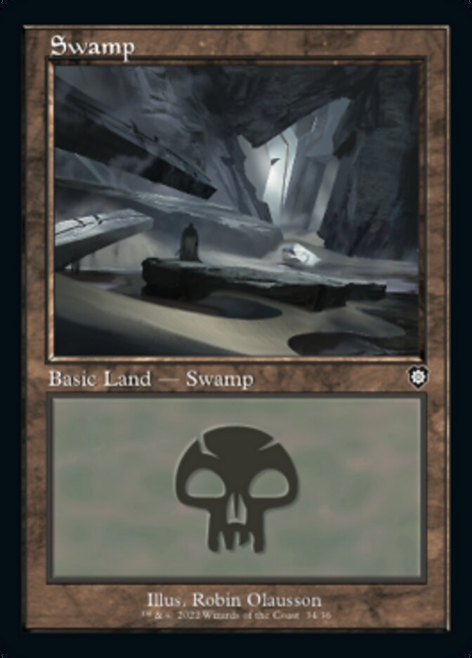 Swamp (034) (Retro) [The Brothers' War Commander] | Card Merchant Takapuna