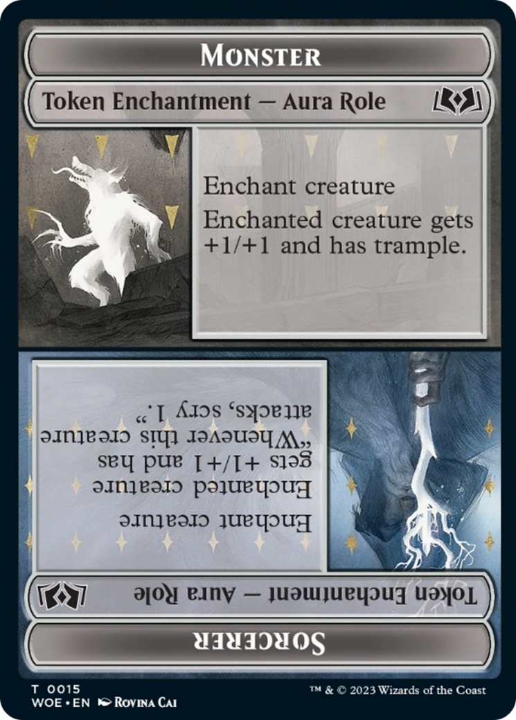 Monster Role // Sorcerer Role Token [Wilds of Eldraine Tokens] | Card Merchant Takapuna