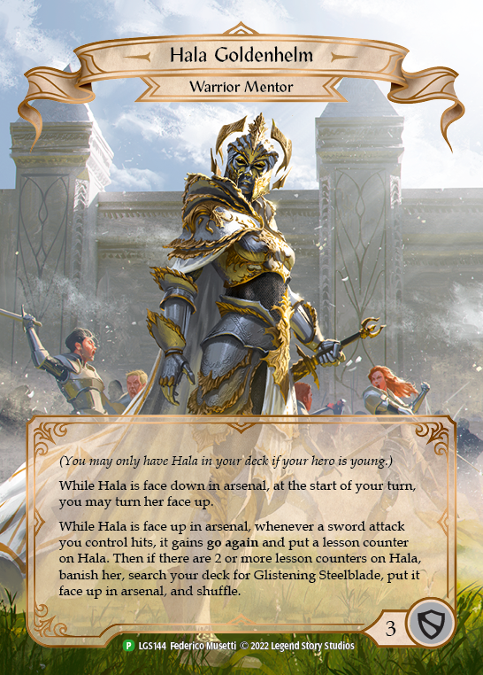 Hala Goldenhelm [LGS144] (Promo)  Rainbow Foil | Card Merchant Takapuna