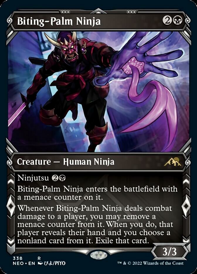 Biting-Palm Ninja (Showcase Ninja) [Kamigawa: Neon Dynasty] | Card Merchant Takapuna