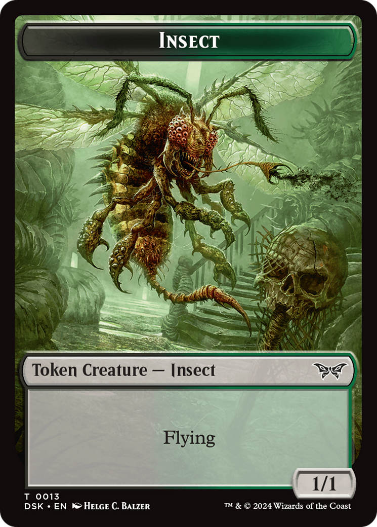 Insect (0013) // Spider Double-Sided Token [Duskmourn: House of Horror Tokens] | Card Merchant Takapuna