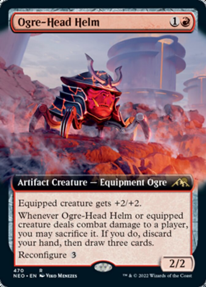 Ogre-Head Helm (Extended Art) [Kamigawa: Neon Dynasty] | Card Merchant Takapuna