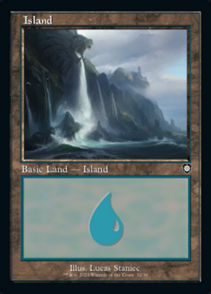 Island (032) (Retro) [The Brothers' War Commander] | Card Merchant Takapuna