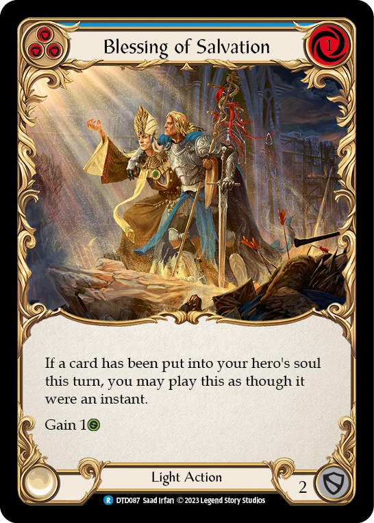 Blessing of Salvation (Blue) [DTD087] (Dusk Till Dawn)  Rainbow Foil | Card Merchant Takapuna