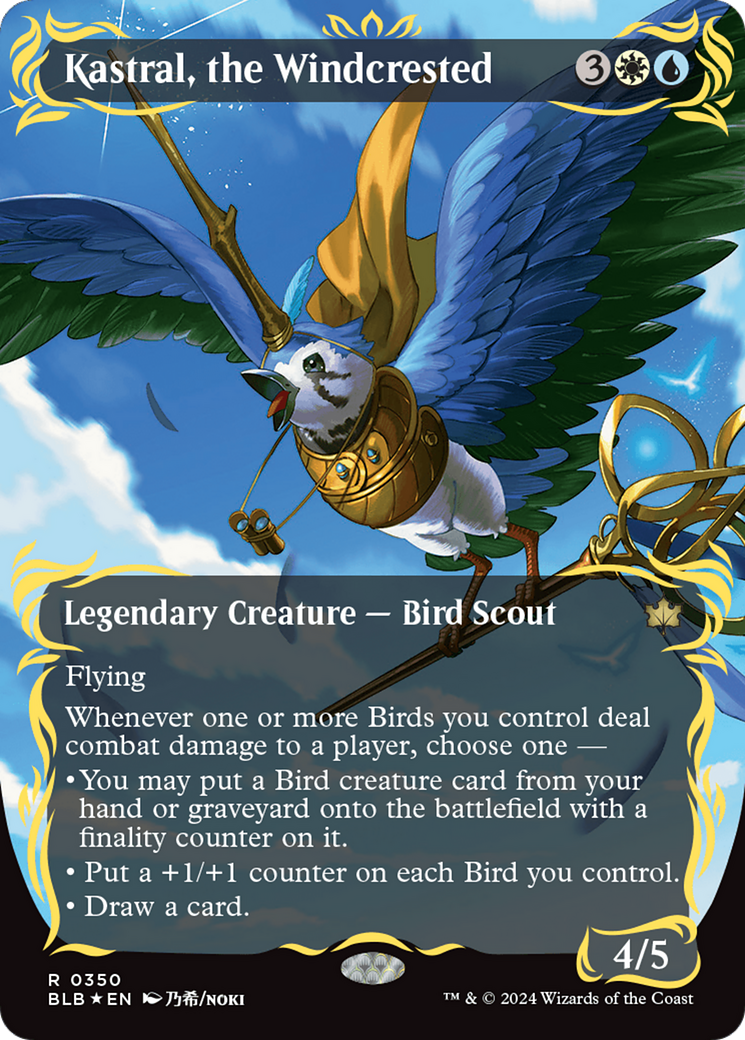 Kastral, the Windcrested (Borderless) (Raised Foil) [Bloomburrow] | Card Merchant Takapuna