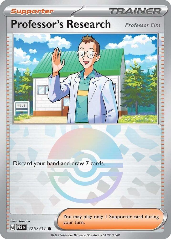 Professor's Research (123/131) [Professor Elm] (Poke Ball Pattern) [Scarlet & Violet: Prismatic Evolutions] | Card Merchant Takapuna