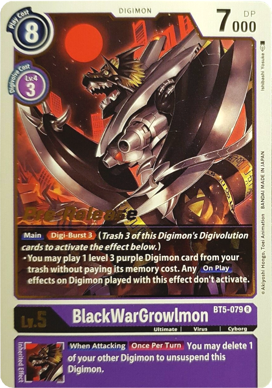 BlackWarGrowlmon [BT5-079] [Battle of Omni Pre-Release Promos] | Card Merchant Takapuna