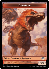 Mercenary // Dinosaur Double-Sided Token [Outlaws of Thunder Junction Tokens] | Card Merchant Takapuna