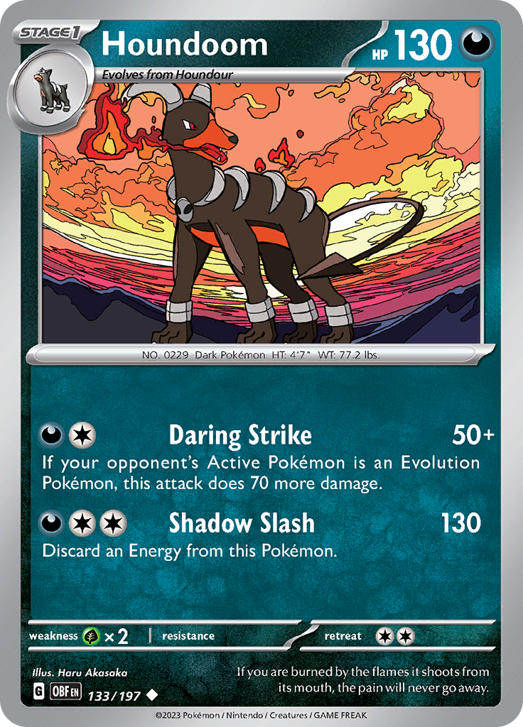 Houndoom (133/197) [Scarlet & Violet: Obsidian Flames] | Card Merchant Takapuna