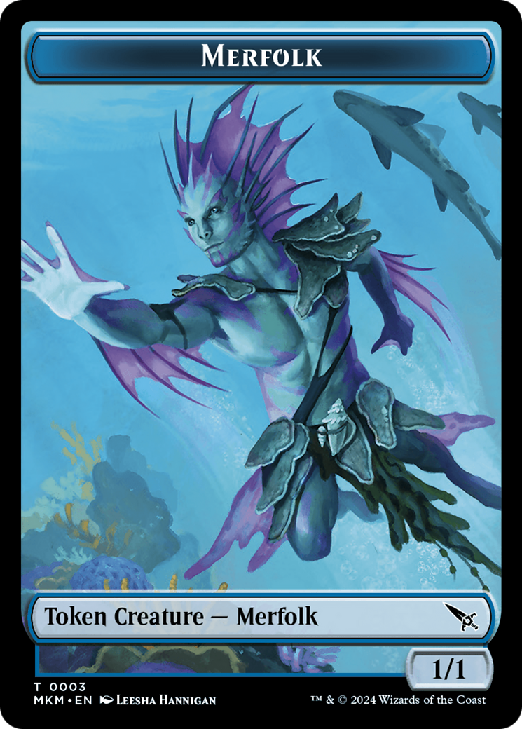 Detective // Merfolk Double-Sided Token [Murders at Karlov Manor Tokens] | Card Merchant Takapuna