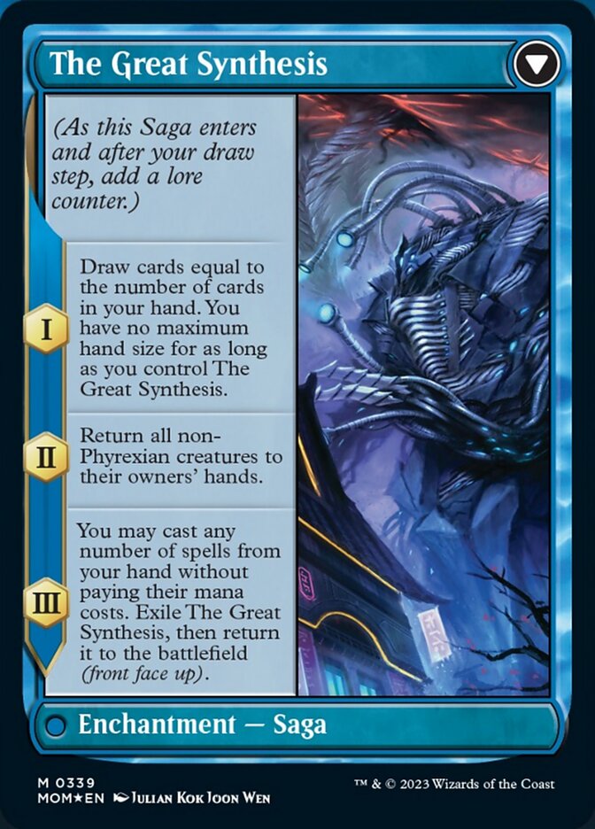 Jin-Gitaxias // The Great Synthesis (Borderless Alternate Art) [March of the Machine] | Card Merchant Takapuna