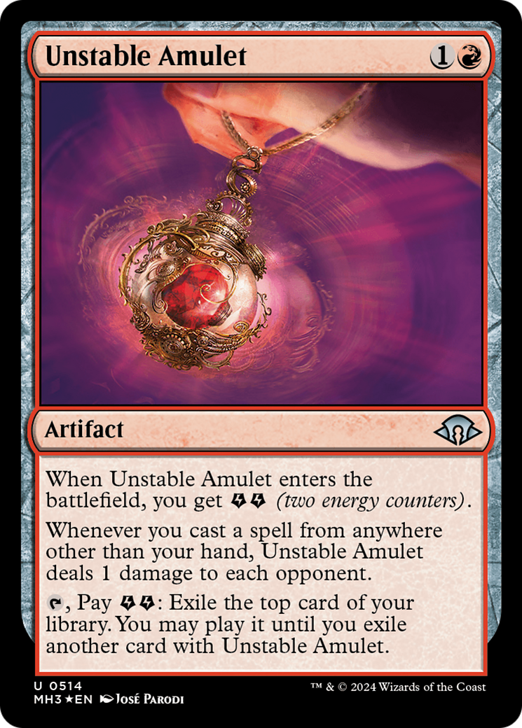 Unstable Amulet (Ripple Foil) [Modern Horizons 3] | Card Merchant Takapuna