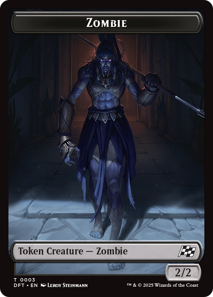 Zombie Army // Zombie Warrior Double-Sided Token [Aetherdrift Tokens] | Card Merchant Takapuna