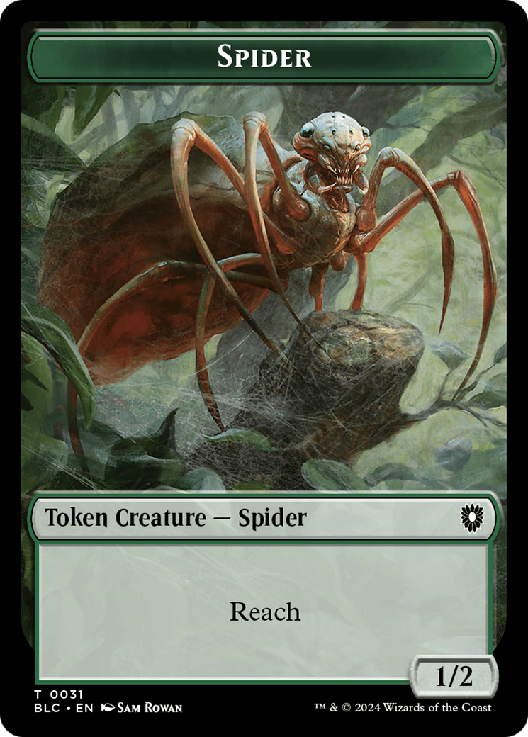 Spider // Blood Double-Sided Token [Bloomburrow Commander Tokens] | Card Merchant Takapuna