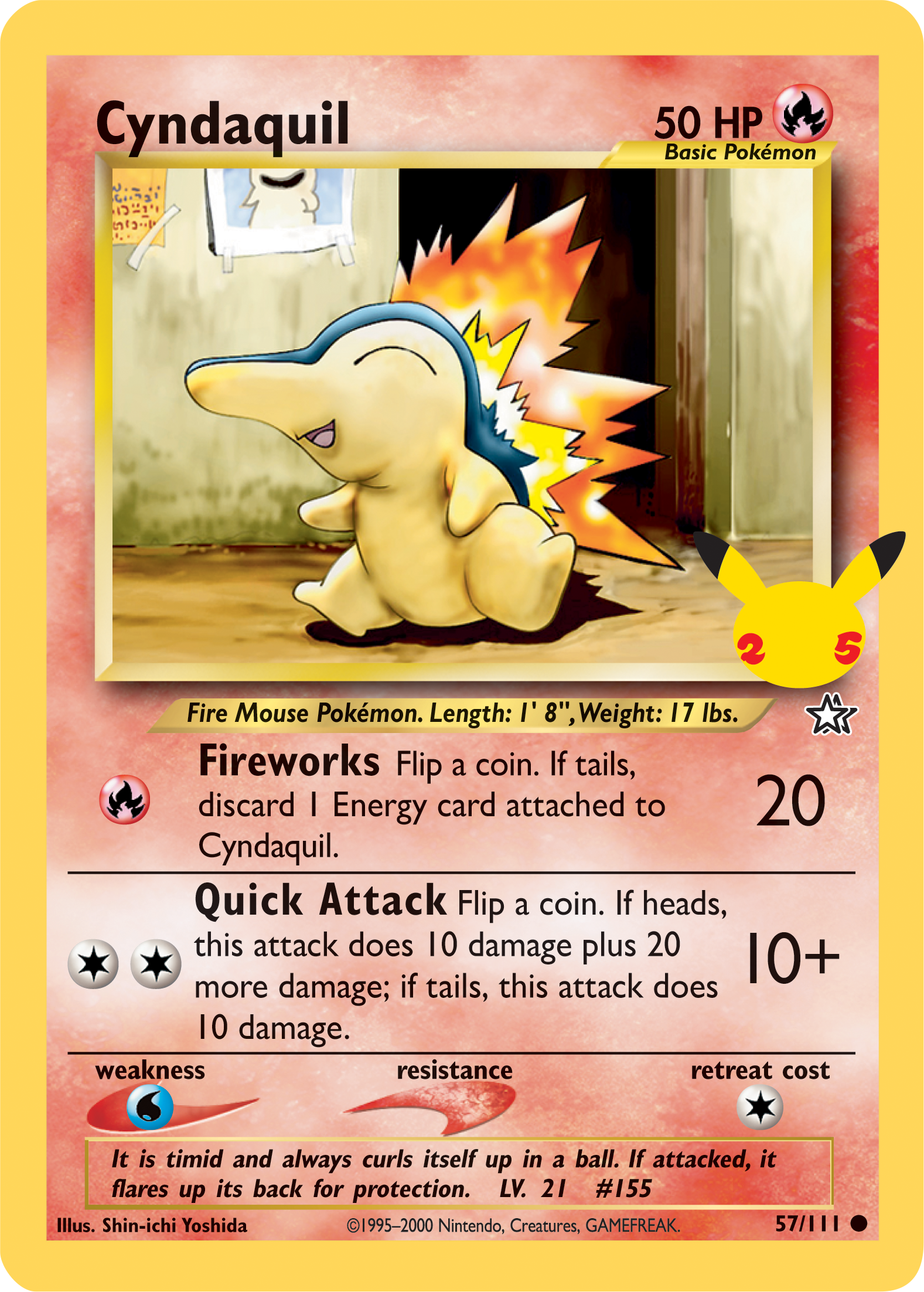 Cyndaquil (57/111) (Jumbo Card) [First Partner Pack] | Card Merchant Takapuna