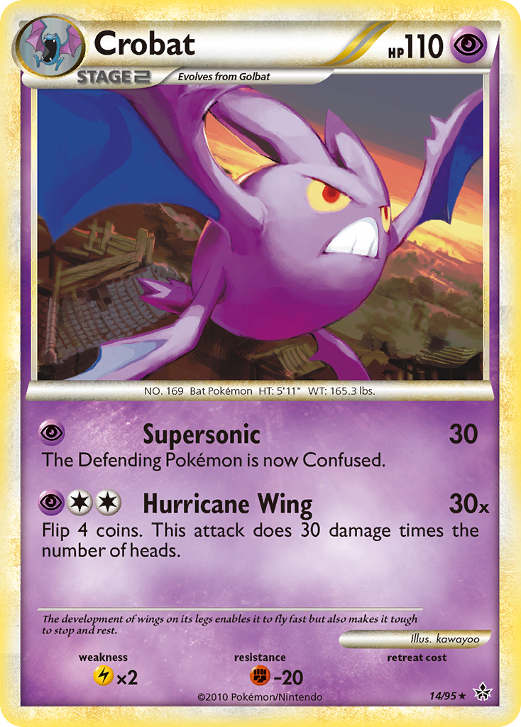 Crobat (14/95) [HeartGold & SoulSilver: Unleashed] | Card Merchant Takapuna