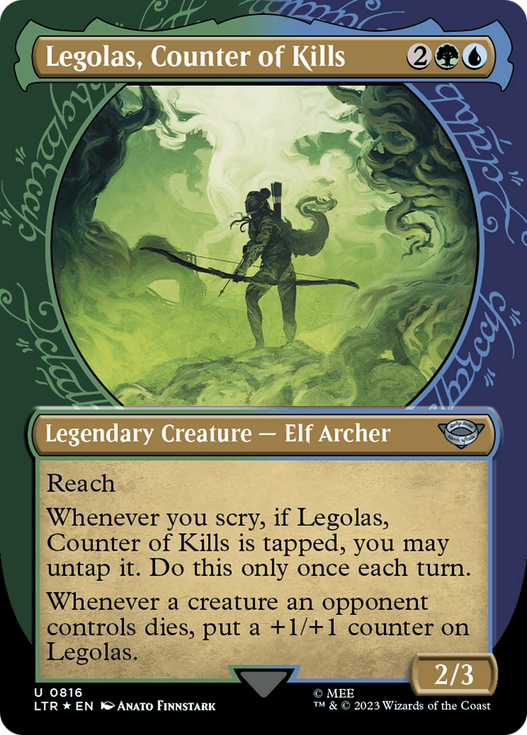 Legolas, Counter of Kills (Showcase) (Surge Foil) [The Lord of the Rings: Tales of Middle-Earth] | Card Merchant Takapuna