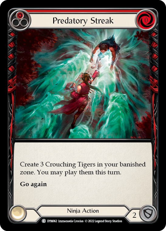 Predatory Streak (Red) [DYN062] (Dynasty)  Rainbow Foil | Card Merchant Takapuna