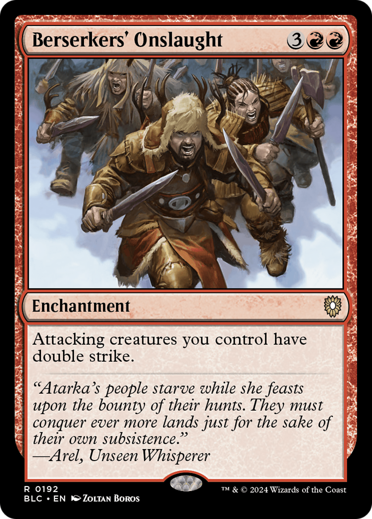 Berserkers' Onslaught [Bloomburrow Commander] | Card Merchant Takapuna