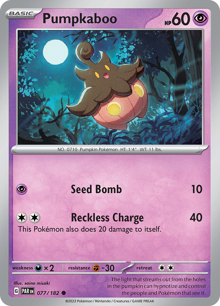 Pumpkaboo (077/182) [Scarlet & Violet: Paradox Rift] | Card Merchant Takapuna