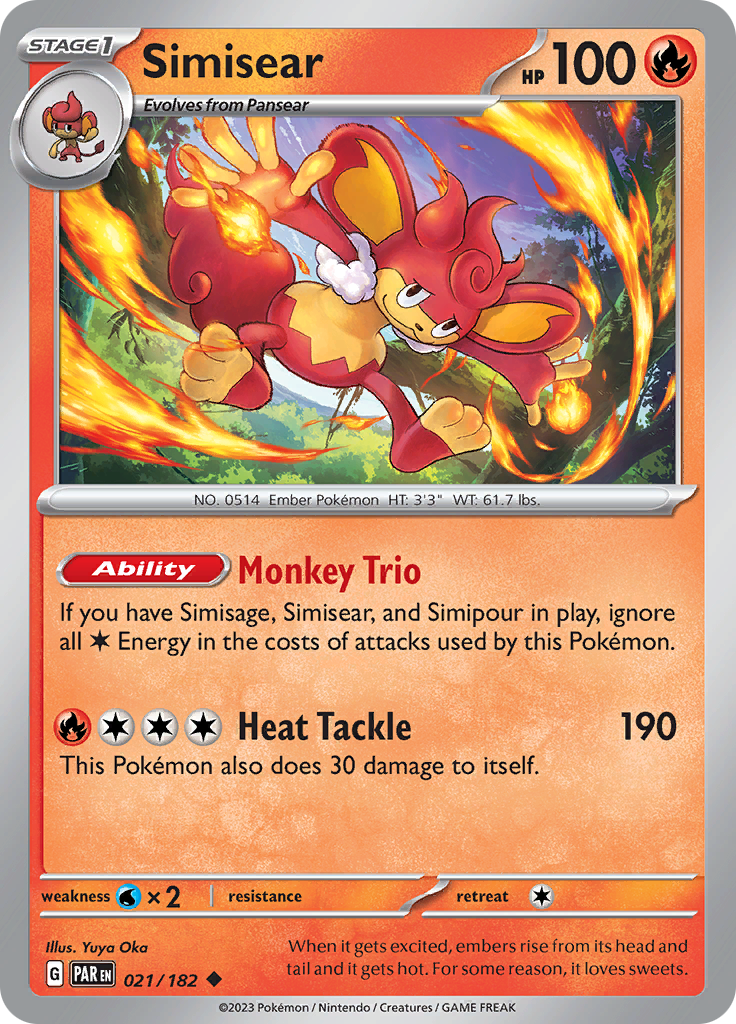 Simisear (021/182) [Scarlet & Violet: Paradox Rift] | Card Merchant Takapuna