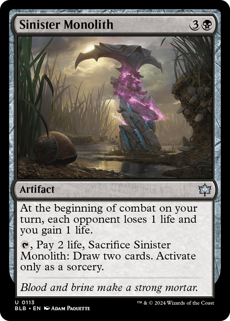 Sinister Monolith [Bloomburrow] | Card Merchant Takapuna