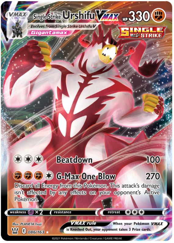 Single Strike Urshifu VMAX (086/163) (Jumbo Card) [Sword & Shield: Battle Styles] | Card Merchant Takapuna